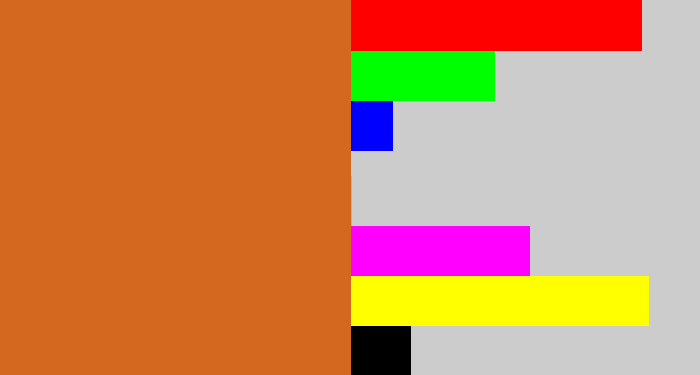 Hex color #d4681f - brownish orange
