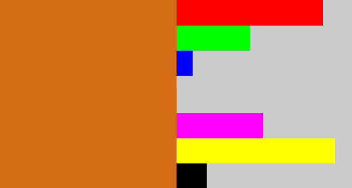 Hex color #d46c16 - brownish orange
