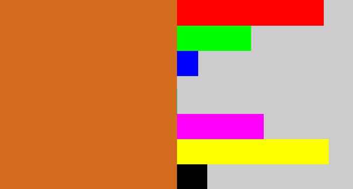 Hex color #d46c1e - brownish orange
