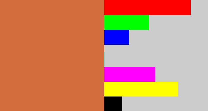 Hex color #d46d3e - terracota