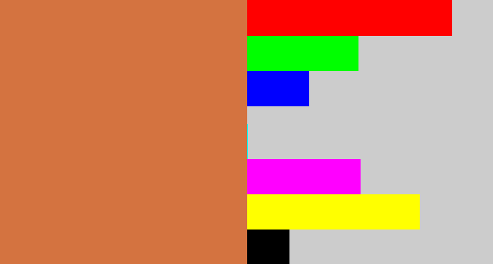 Hex color #d47340 - terracota