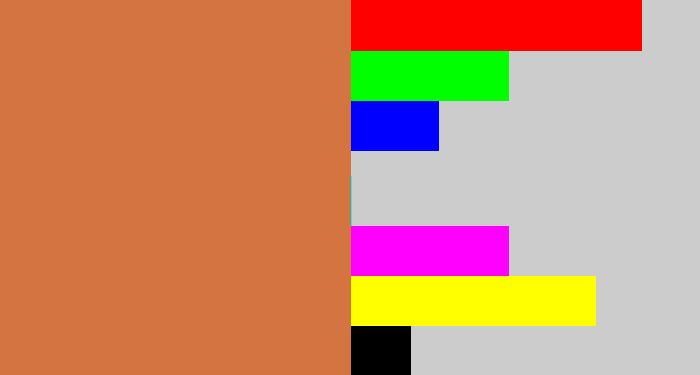 Hex color #d47440 - terracota
