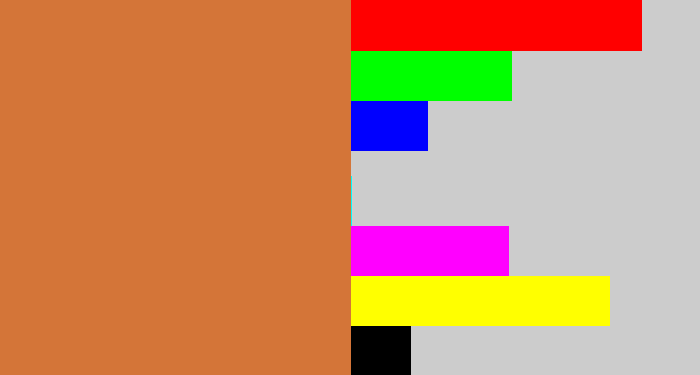 Hex color #d47538 - dull orange