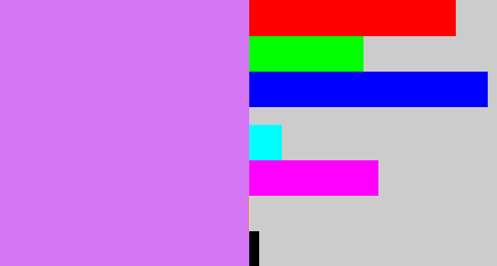 Hex color #d476f5 - light purple