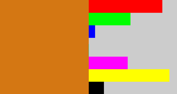 Hex color #d47713 - dirty orange