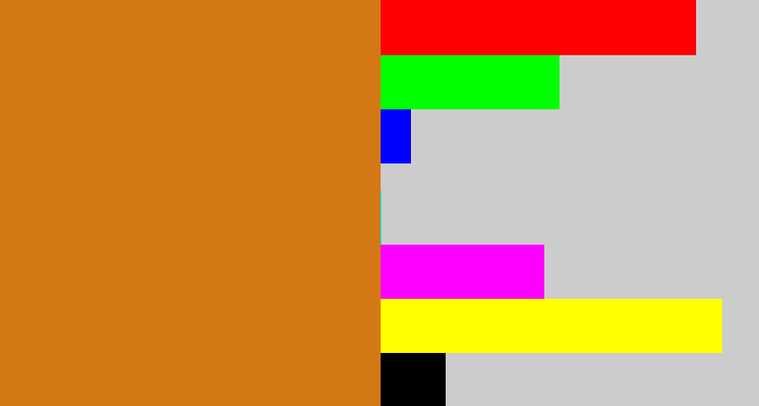 Hex color #d47815 - brownish orange