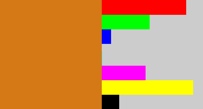 Hex color #d47916 - brownish orange