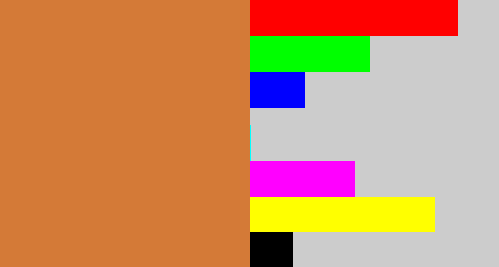 Hex color #d47a37 - dull orange