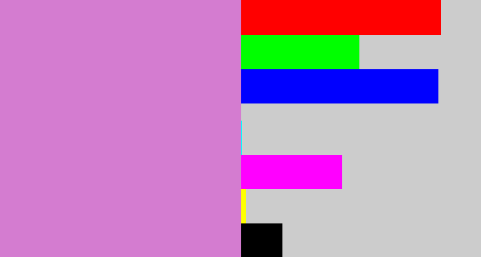 Hex color #d47cd0 - lavender pink