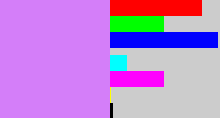 Hex color #d47ef9 - light purple