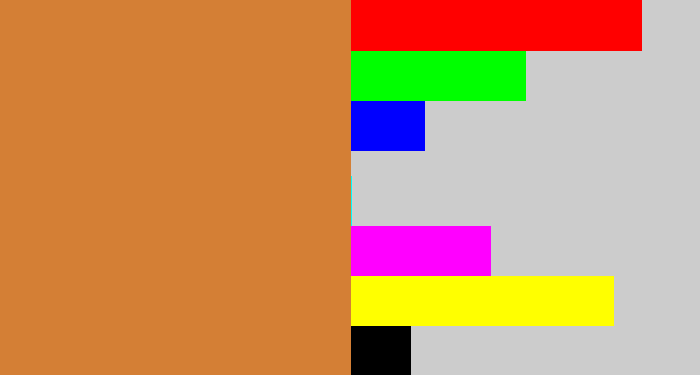Hex color #d47f35 - dull orange