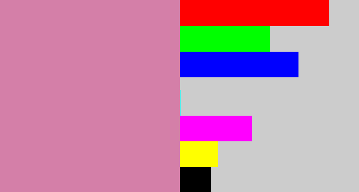 Hex color #d47fa8 - dull pink