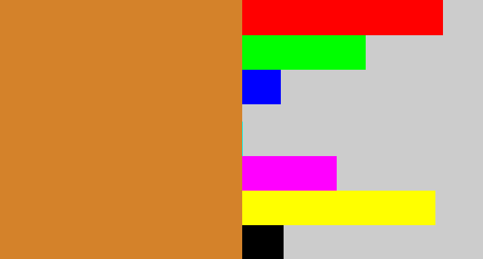 Hex color #d4822a - brownish orange