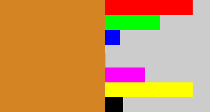 Hex color #d48423 - brownish orange