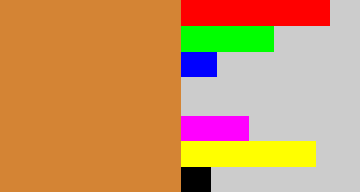 Hex color #d48434 - dull orange