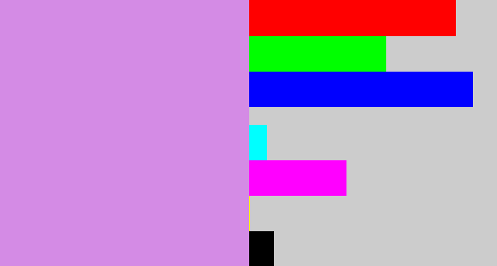 Hex color #d48be5 - lavender pink