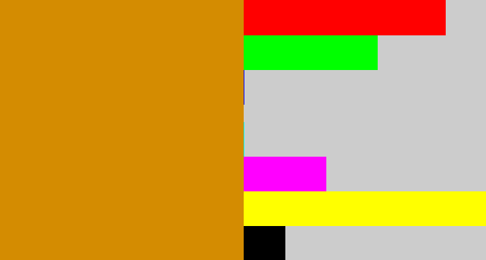 Hex color #d48c01 - yellow ochre