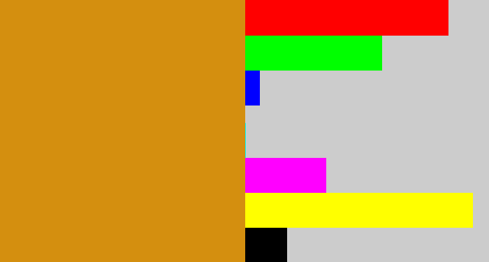 Hex color #d48f0f - yellow ochre