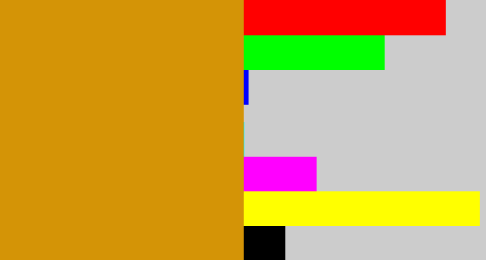 Hex color #d49406 - yellow ochre