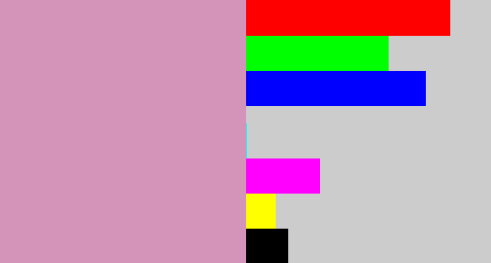 Hex color #d494ba - faded pink