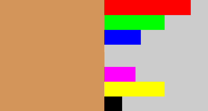 Hex color #d4955a - camel