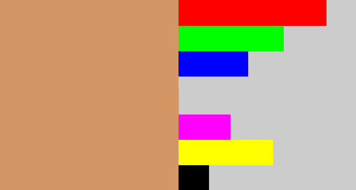 Hex color #d49664 - sand brown