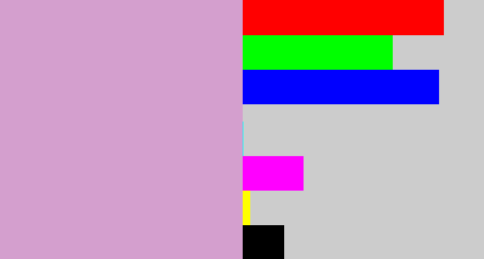 Hex color #d49fce - lavender pink