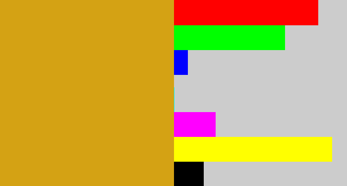 Hex color #d4a214 - burnt yellow