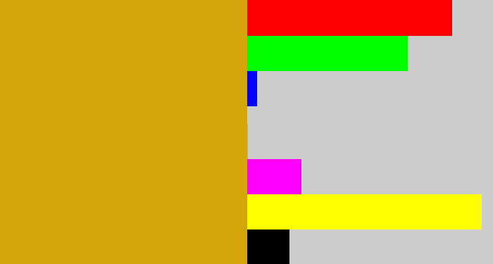 Hex color #d4a60a - burnt yellow