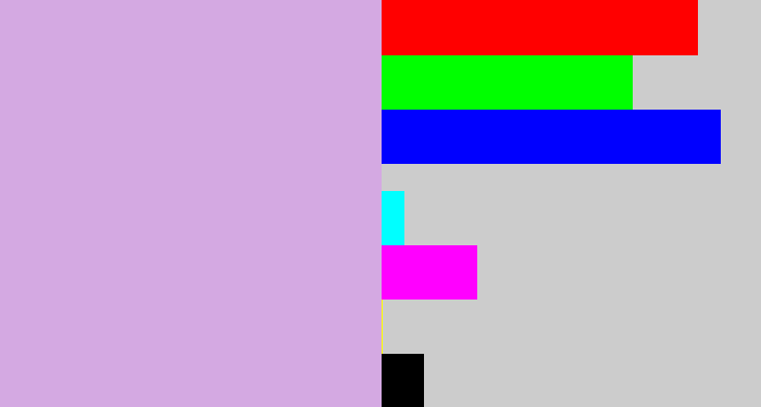 Hex color #d4a9e2 - lavender