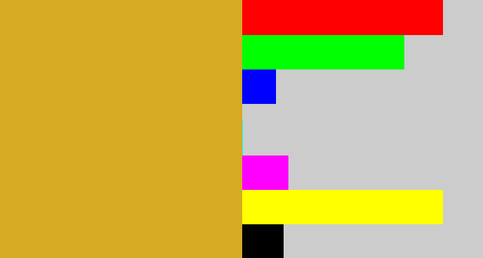 Hex color #d4ab23 - gold