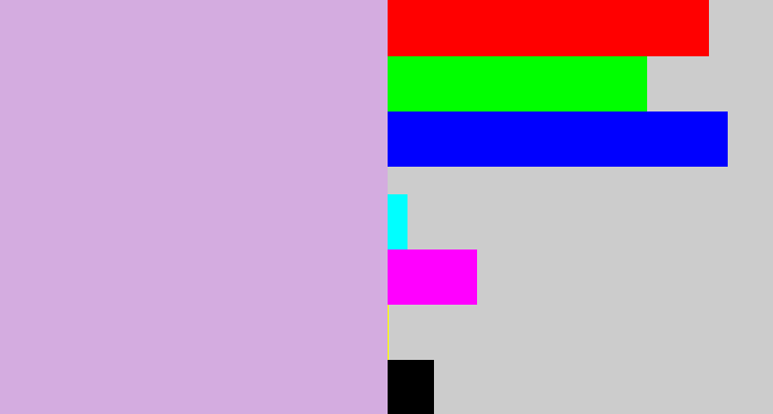 Hex color #d4ace0 - lavender