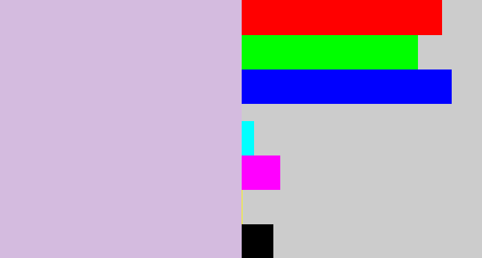 Hex color #d4bbdf - light violet