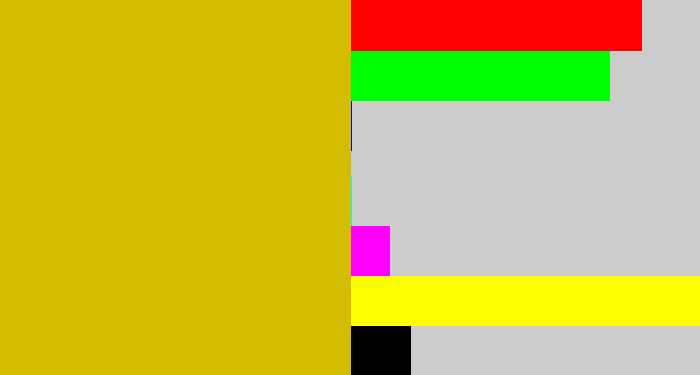 Hex color #d4bc00 - ugly yellow