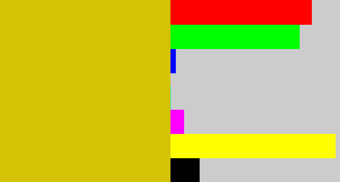 Hex color #d4c207 - mustard yellow