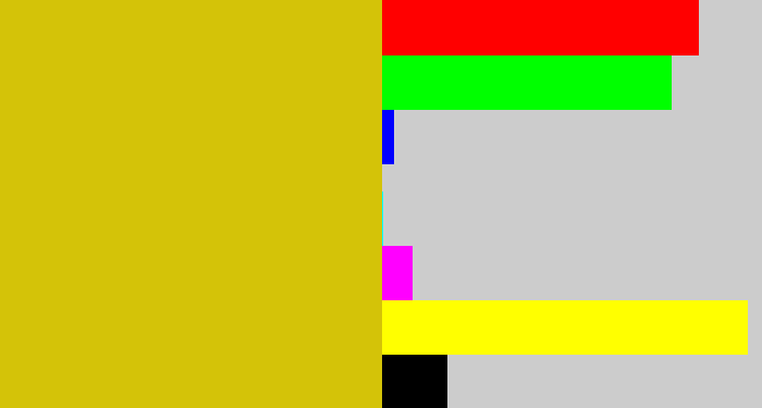 Hex color #d4c308 - mustard yellow