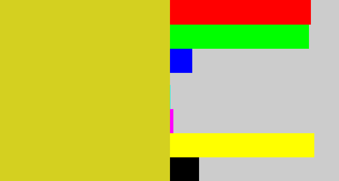 Hex color #d4d020 - piss yellow