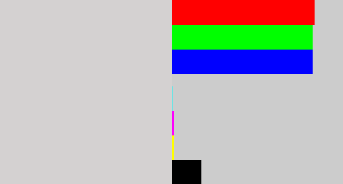 Hex color #d4d1d1 - light grey