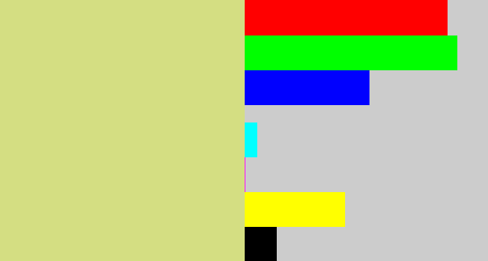 Hex color #d4de82 - greenish beige