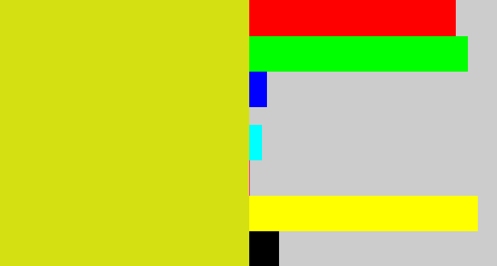 Hex color #d4e011 - piss yellow