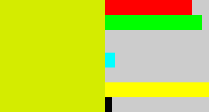 Hex color #d4ec00 - greenish yellow