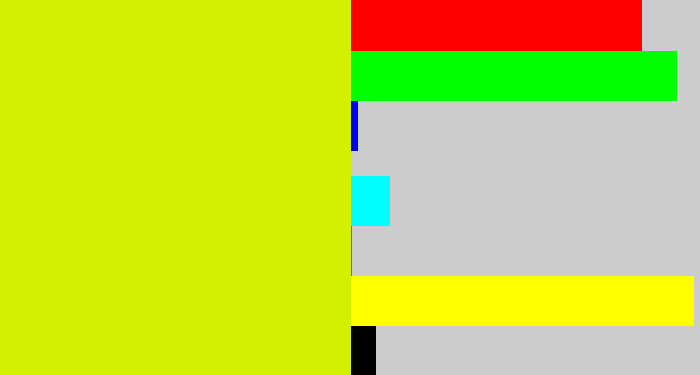Hex color #d4ee04 - greenish yellow