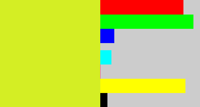 Hex color #d4ee24 - sickly yellow