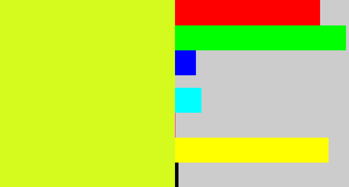Hex color #d4fa1e - lime yellow