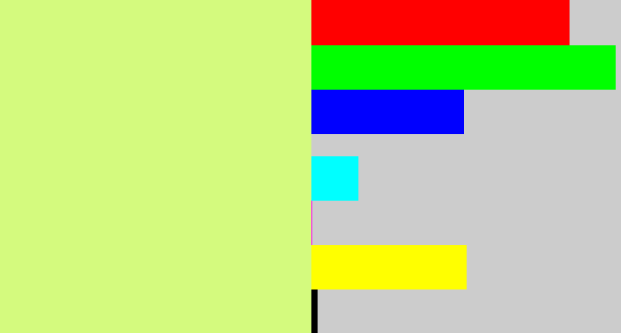 Hex color #d4fa7e - light yellow green