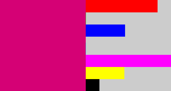Hex color #d50175 - dark hot pink