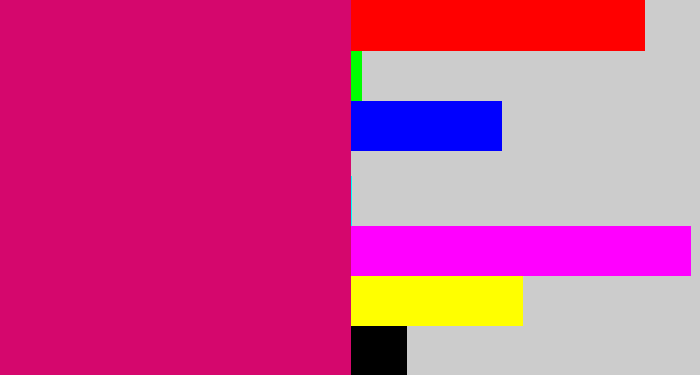 Hex color #d5076d - dark hot pink