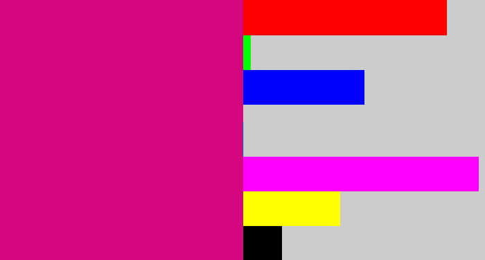 Hex color #d5077f - magenta