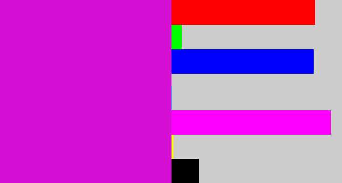 Hex color #d50fd3 - purple/pink
