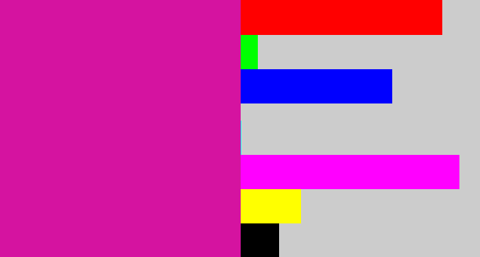 Hex color #d513a0 - shocking pink